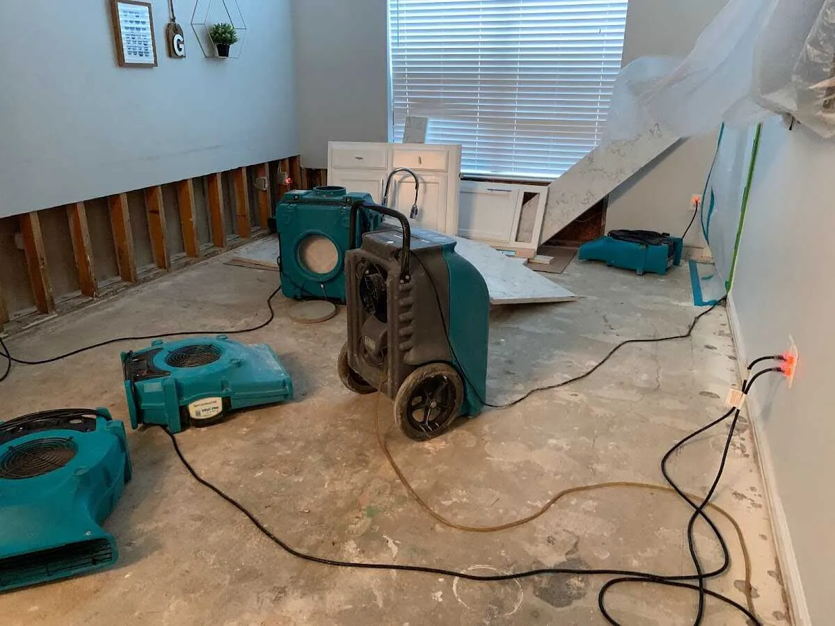 Dehumidifier in flood-cut room for Water Extraction & Removal in Land O' Lakes